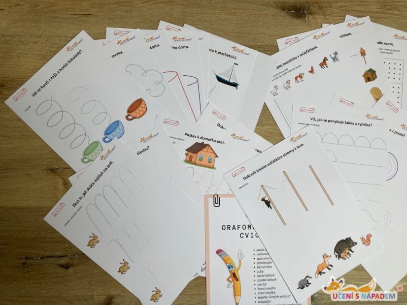 Grafomotorická cvičení A4 - Typ pomůcky: PDF verze - multilicence pro školu