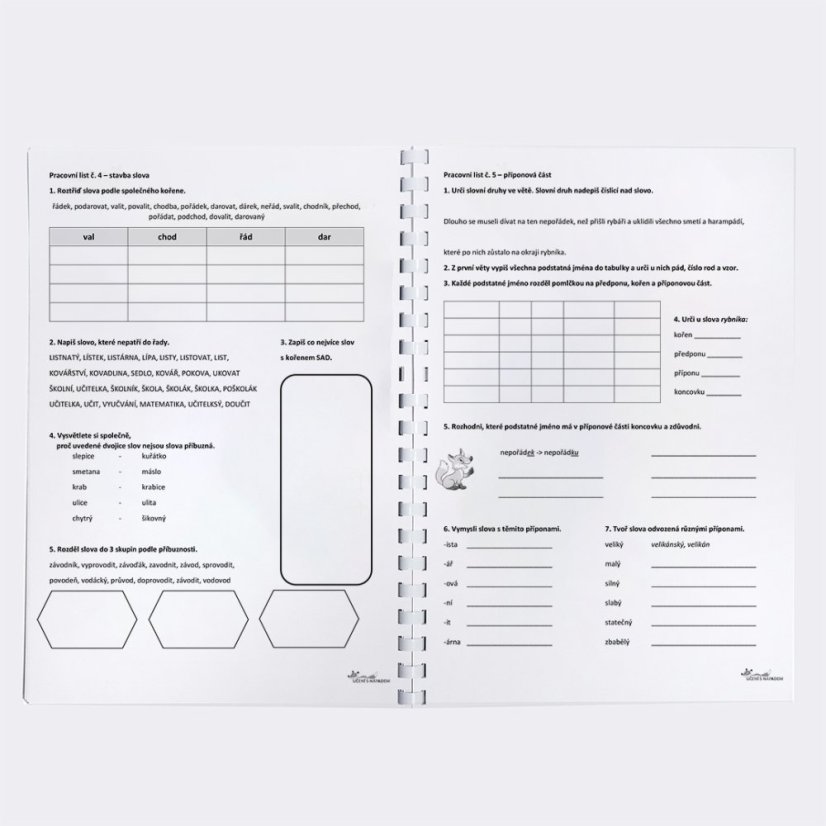 Pracovní listy pro český jazyk – PDF + verze pro PC (vyplňujete i v počítači) - Vyberte třídu: 4. třída