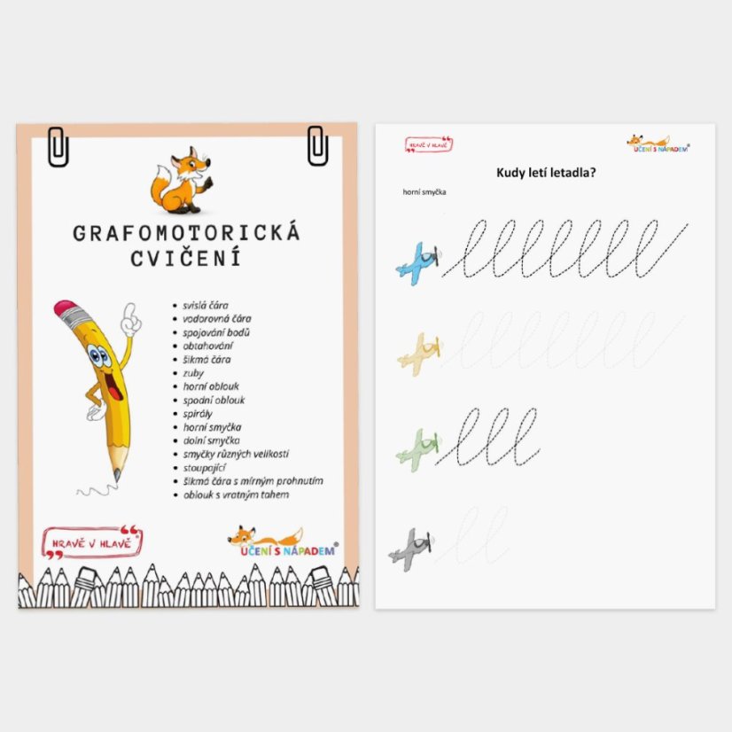 Grafomotorická cvičení A4 - Typ pomůcky: PDF verze - multilicence pro školu