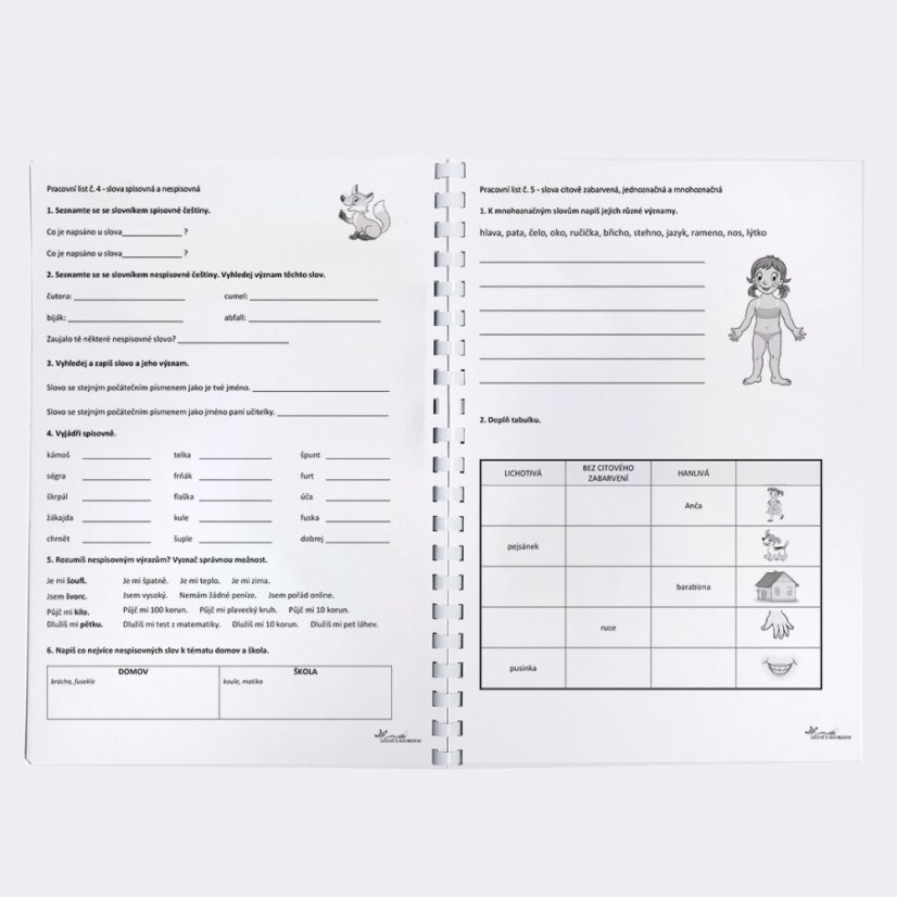 Český jazyk pro 4. třídu - pracovní listy - Typ pomůcky: PDF soubor