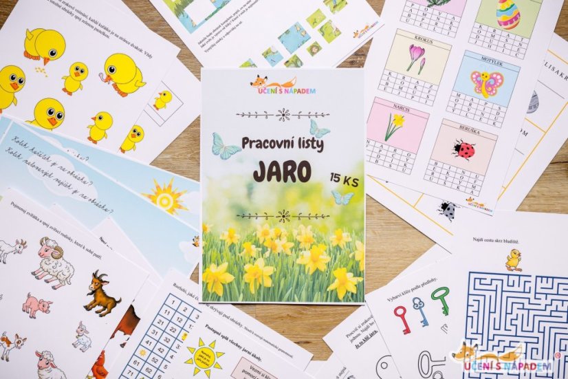 15 pracovních listů - téma jaro - PDF