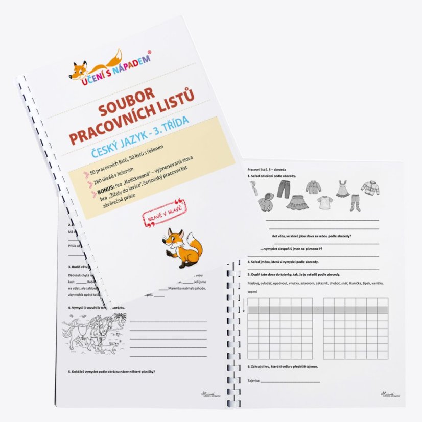 Český jazyk pro 3. třídu - pracovní listy