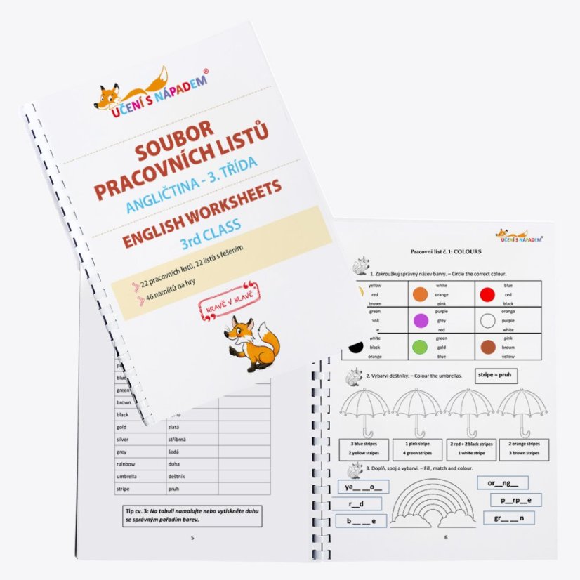 Pracovní listy pro anglický jazyk - Typ pomůcky: PDF soubor - multilicence pro školu, Vyberte třídu: komplet 3. - 5. třída
