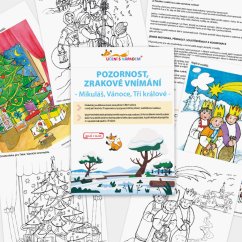 Pozornost, zrakové vnímání – Mikuláš, Vánoce, Tři králové – PDF
