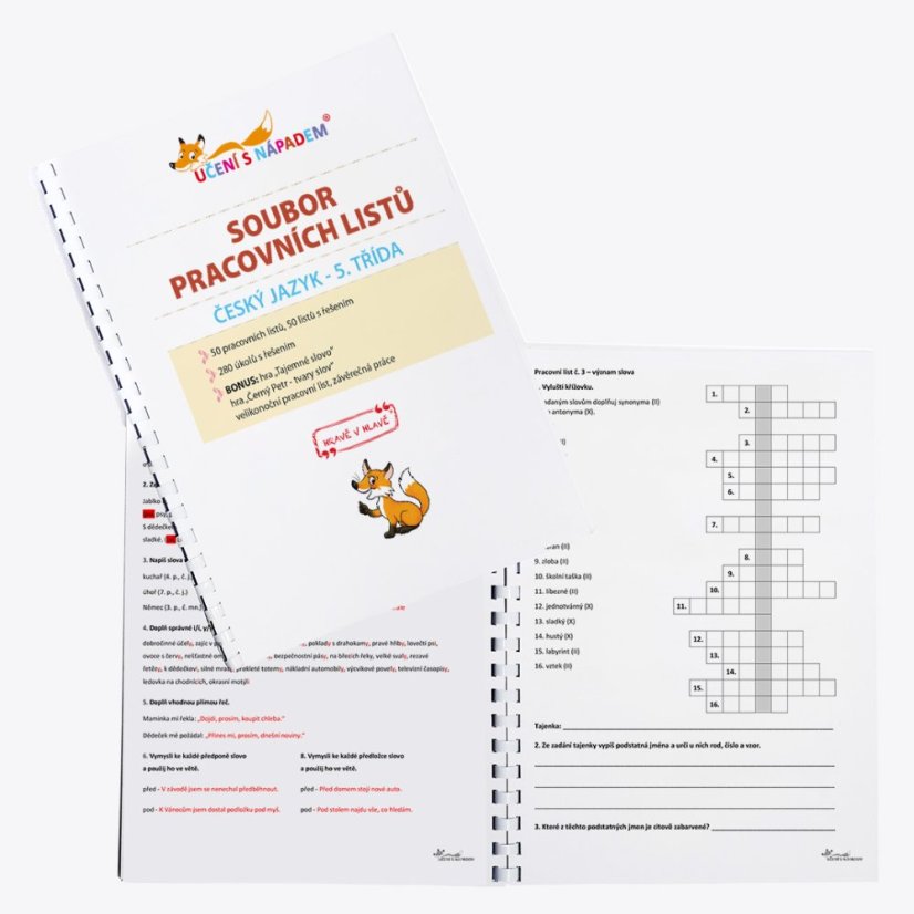 Český jazyk pro 5. třídu - pracovní listy