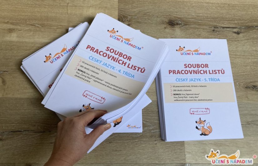 Pracovní listy pro český jazyk - Typ pomůcky: PDF soubor - multilicence pro školu, Vyberte třídu: 5. třída