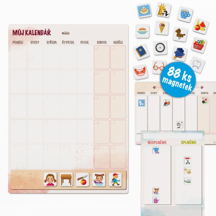 Obrázkové magnetické kalendáře pro školy + kompletní sada magnetek