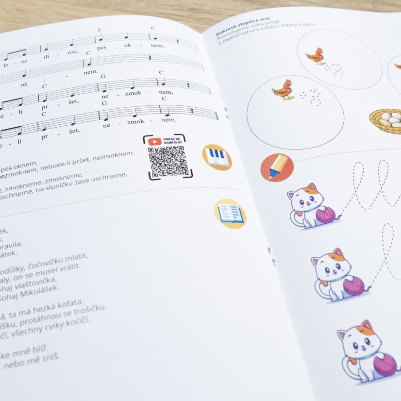 Nejznámější české lidové písničky v obrazech - pracovní sešit