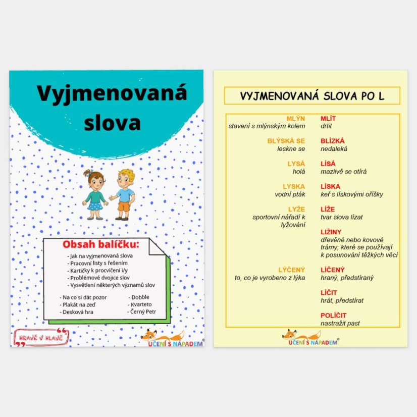Vyjmenovaná slova – 224 souborů PDF (MULTILICENCE)