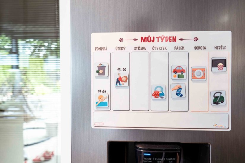 Obrázkový magnetický kalendář pro děti - Typ pomůcky: Týdenní kalendář + to-do tabulka