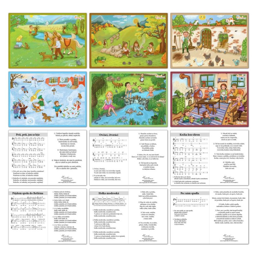 Nejznámější české lidové písničky v obrazech pro děti