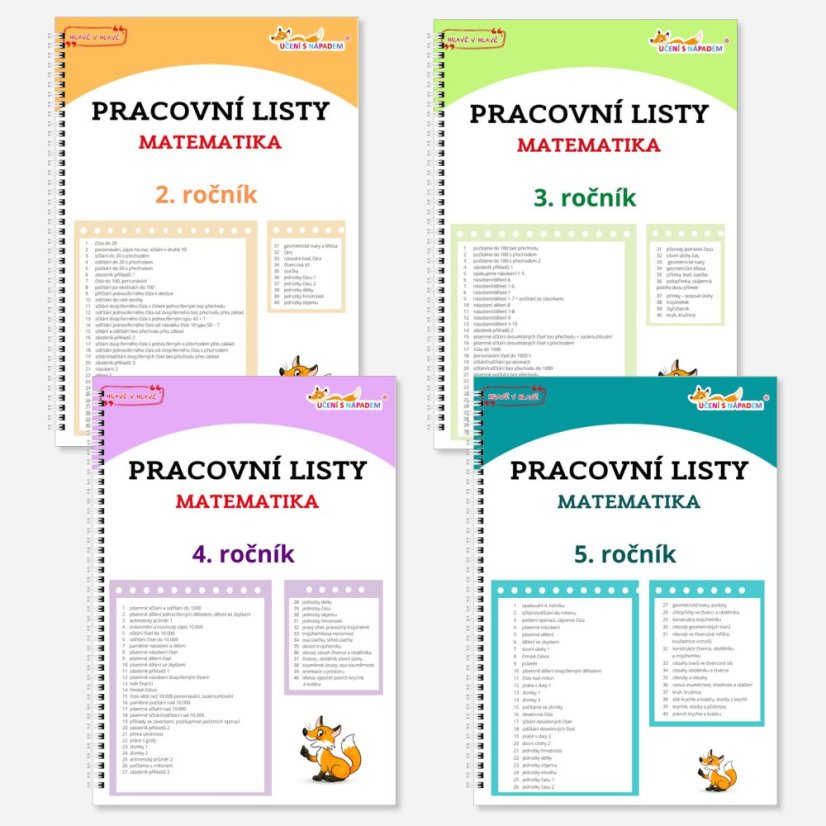 Matematika pro 2. - 5. třídu - pracovní listy