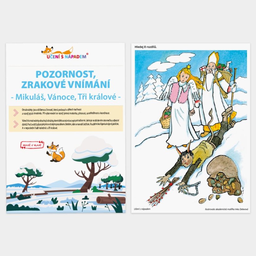 Pozornost, zrakové vnímání – Mikuláš, Vánoce, Tři králové – PDF
