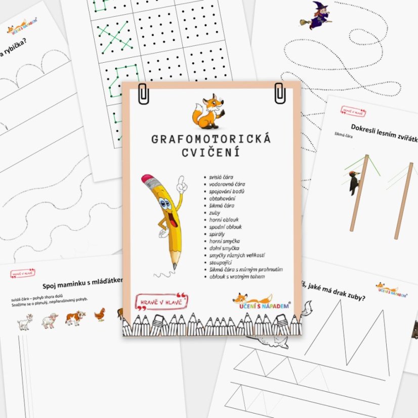 Grafomotorická cvičení A4 - Typ pomůcky: PDF verze - multilicence pro školu