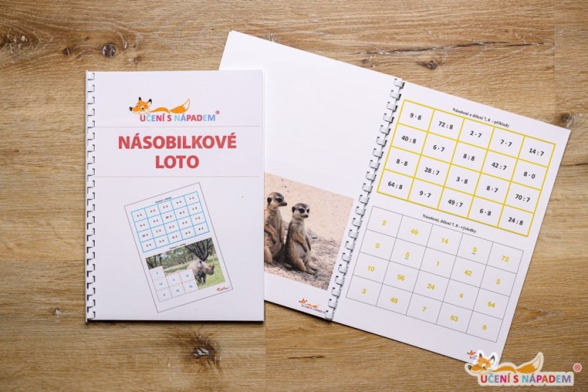 Násobilkové loto s obrázky - Typ pomůcky: Tištěná pomůcka